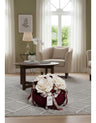 Fiori di Lena - Pouff Velluto Bordeaux 4 Rose Crema
