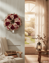 Fiori di Lena - Ghirlanda con rose rosa e bordeaux - diametro 60 cm