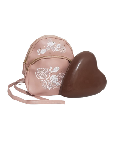 Zainetto Cipria con Maxi Cuore di Cioccolato al Latte