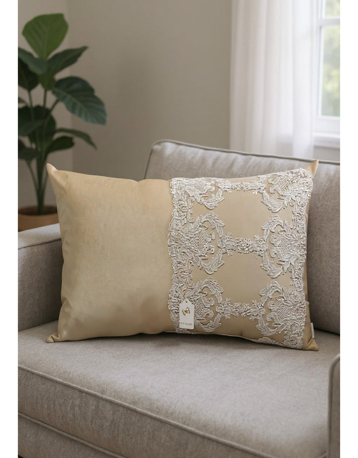 Fiori di Lena - Cuscino testata in velluto con pizzo laterale - 90x40