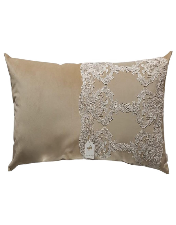Fiori di Lena - Cuscino testata in velluto con pizzo laterale - 90x40